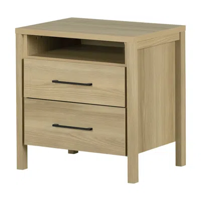 South Shore Furniture Gravity 2-drawer Nightstand, Natural Ash