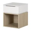 South Shore Furniture Hourra Nightstand, Soft Elm And White