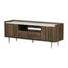 South Shore Furniture Hype Tv Stand, Natural Walnut And Faux Carrara Marble