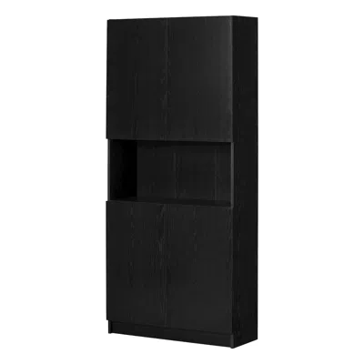 South Shore Furniture Liora 4-door Bookcase, Black Oak