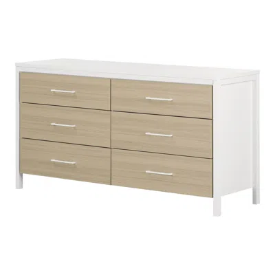 South Shore Furniture Munich 6-drawer Double Dresser, White And Soft Elm