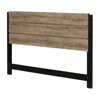 South Shore Furniture Munich Industrial Headboard, Weathered Oak And Matte Black In Brown