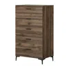 South Shore Furniture Musano 5-drawer Chest, Natural Walnut In Brown