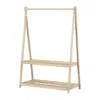 South Shore Furniture Sweedi Clothes Rack With Storage Shelves, Natural In Brown