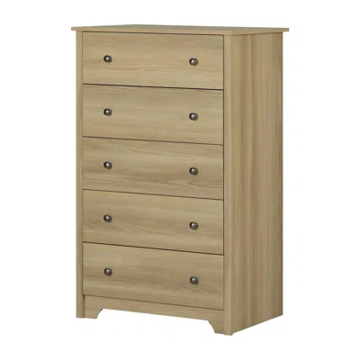 South Shore Furniture Vito 5-drawer Chest, Natural Ash In Blue