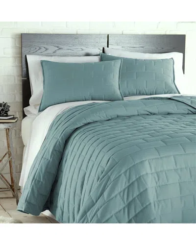 South Shore Linens Light Weight Embroidered Brickyard Quilt Set