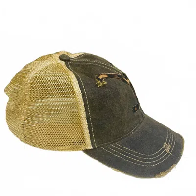 South Texas Treasures Women's Leopard Trucker Cap In Black With Yellow In Multi