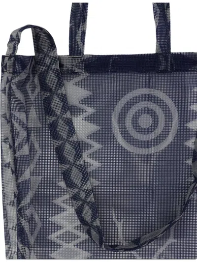 South2 West8 Abstract-print Mesh Shoulder Bag In Blue