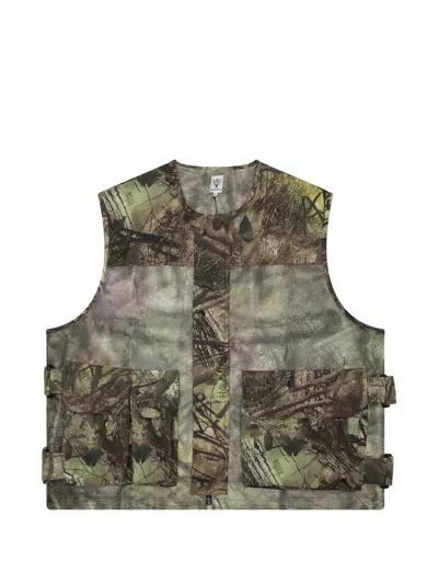 South2 West8 Armor Camouflage-print Gilet In Green