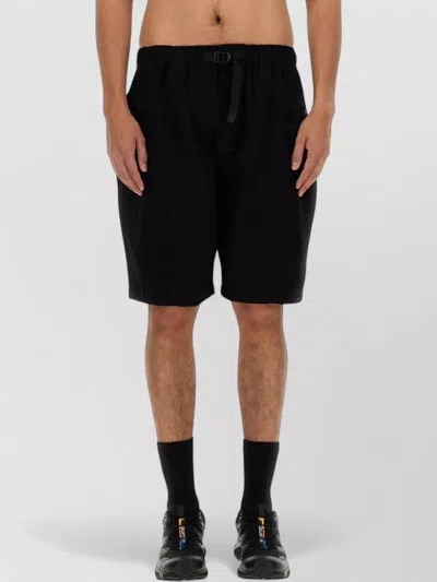South2 West8 Belted Twill Bermuda Shorts Elastic Waist In Black