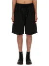 South2 West8 Bermuda Cargo Shorts With Adjustable Waist In Black