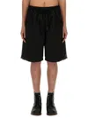 South2 West8 Bermuda Cargo Shorts With Adjustable Waist In Black