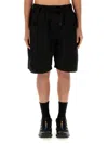 South2 West8 Bermuda Cargo Shorts With Adjustable Waist In Black