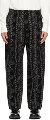 South2 West8 Black Army String Trousers In A-skull&target