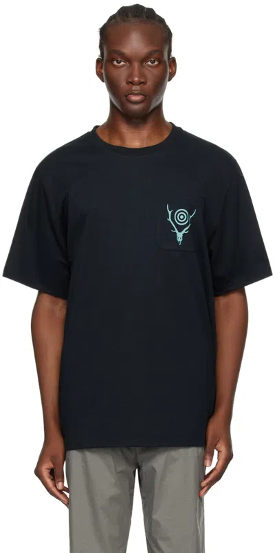 South2 West8 Black Circle Horn T-shirt In E-black