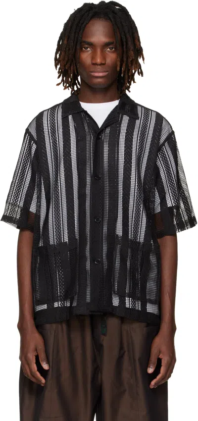 South2 West8 Black Poly Lace Cabana Shirt