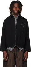 South2 West8 Black Work Jacket In Black