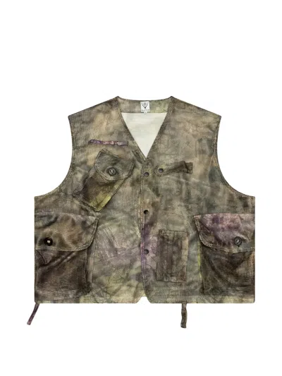 South2 West8 Bush Tenkara Mesh Vest In Green