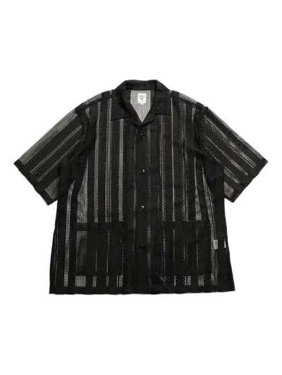 South2 West8 Cabana Sheer Striped Short-sleeves Shirt