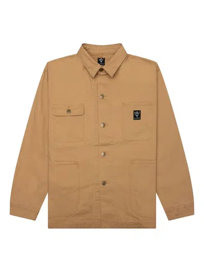 South2 West8 Canvas Chest-pocket Shirt Jacket In Neutral