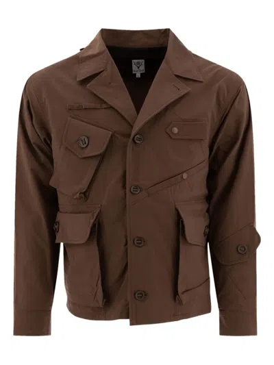 South2 West8 Cargo-pocket Button-fastening Jacket In Brown