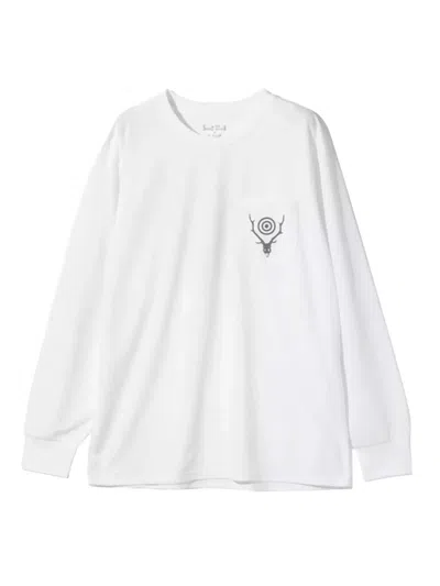 South2 West8 Circle Horn T-shirt In 白色