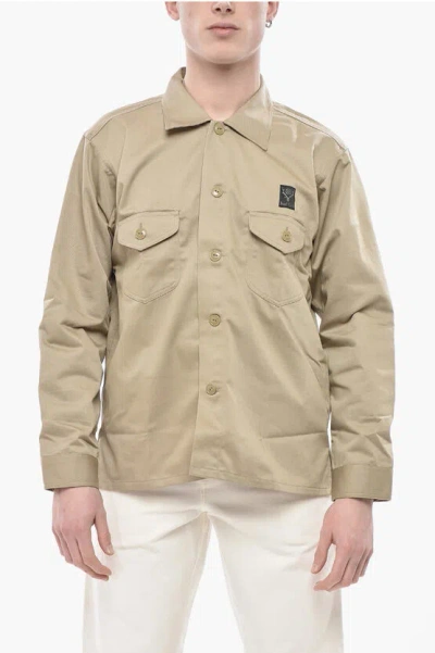 South2 West8 Cotton Blend Twill Overshirt With Tone-on-tone Buttons