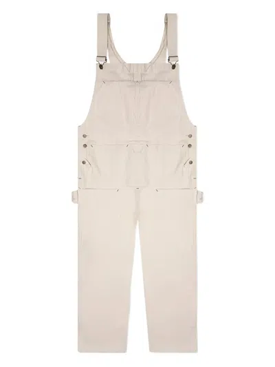 South2 West8 Cotton Canvas Button Overalls In Nude