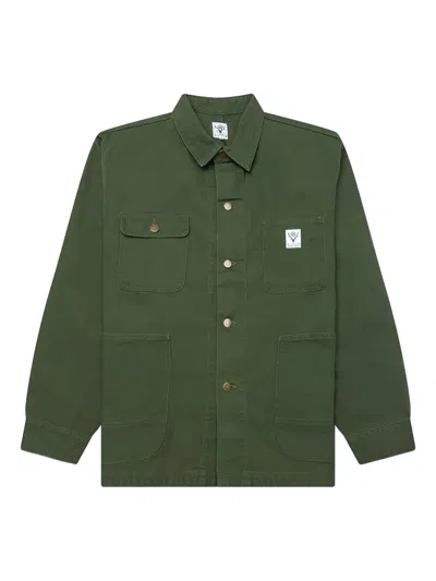 South2 West8 Cotton Canvas Jacket In Green