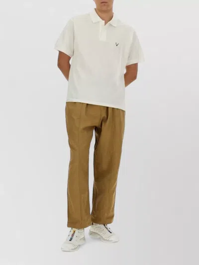 South2 West8 Cotton Shirt Polo Collar Short Sleeves In White
