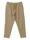 South2 West8 Drawstring Houndstooth Tapered Trousers In Neutral