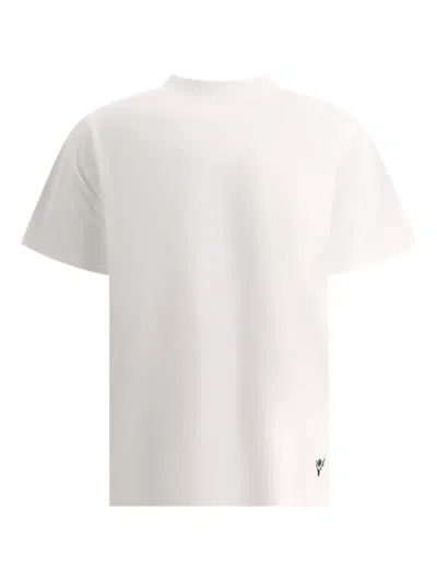 South2 West8 Embroidered Crew-neck T-shirt In White