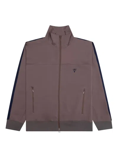 South2 West8 Embroidered-logo Jacket In Neutral