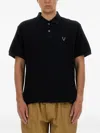 South2 West8 Embroidered Polo Shirt In Black