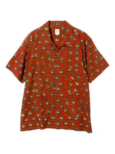 South2 West8 Front-pockets Shirt In Orange