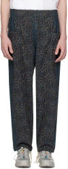 South2 West8 Gray & Blue Army String Trousers In A-leopard