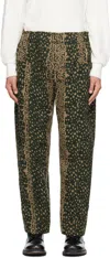 South2 West8 Green Army String Trousers In B-leopard