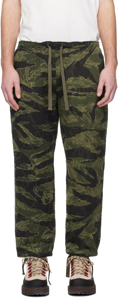 South2 West8 Khaki String Slack Trousers In Multi