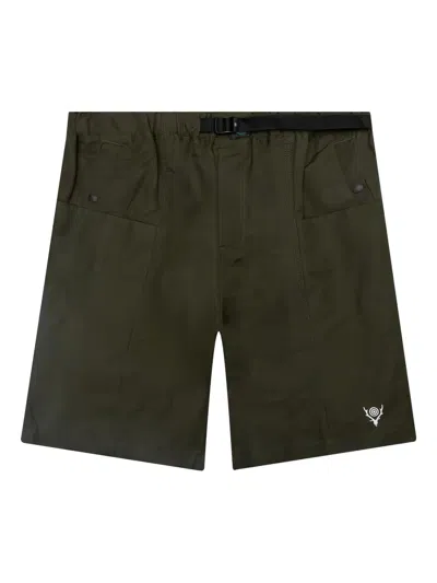 South2 West8 Logo-detail Cargo Shorts In Brown