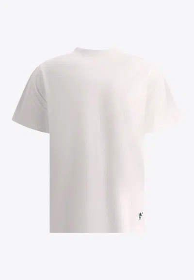 South2 West8 Logo-embroidered Crewneck T-shirt In White