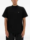 South2 West8 Logo-embroidered T-shirt In Black
