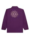 South2 West8 Logo-print Overshirt In Blue