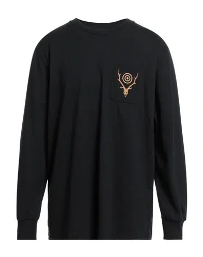 South2 West8 Man T-shirt Black Size S Polyester, Cotton