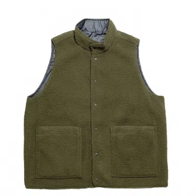 South2 West8 Men's Reversible Vest In Olive In Green