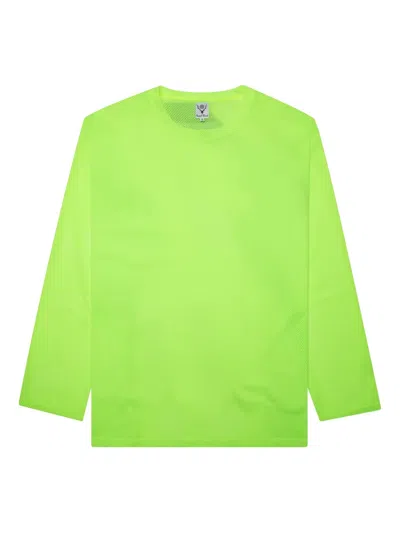 South2 West8 Mesh Knit T-shirt In Green