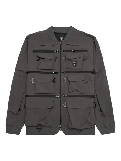 South2 West8 Multi-pocket Zipped Jacket In Gray