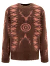 South2 West8 Patterned Pullover Sweater In Brown