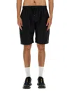 South2 West8 Bermuda Cargo Shorts With Adjustable Waist In Black