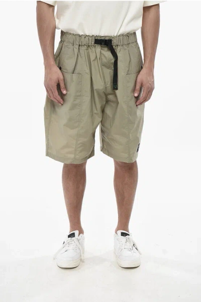 South2 West8 Nylon Cargo Shorts With Industrial Belt In Green