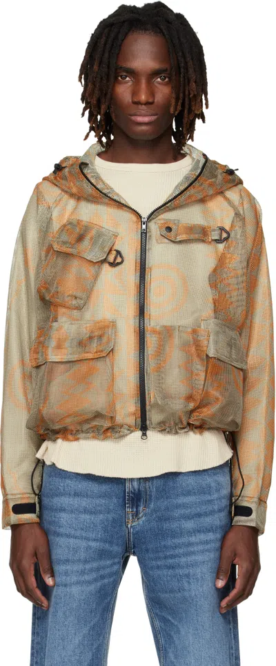South2 West8 Orange & Beige Bush Trek Jacket In Multi